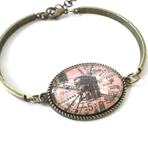 Arc de Triomphe Vintage Map Bracelet