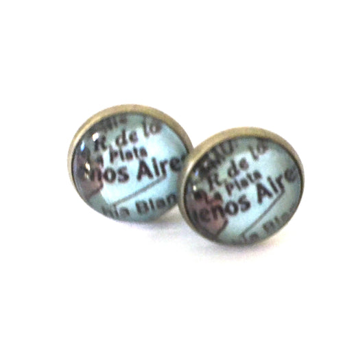 Buenos Aires Vintage Map Post Earrings