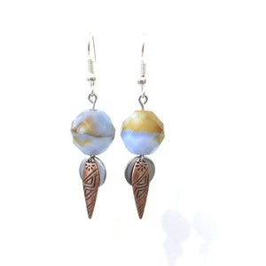 Crystal Desert Agate Dangle Earrings