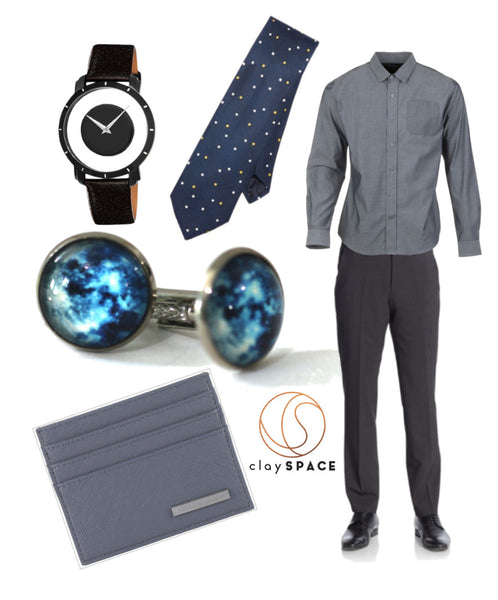 Blue Galaxy Men's Cuff links & Slate Workwear