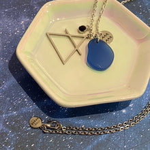 Load image into Gallery viewer, Aquarius Constellation Necklace with Blue Sea Glass, Custom Birthstone, and Air Element