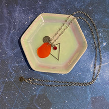 Load image into Gallery viewer, Cancer Constellation Necklace with Orange Sea Glass, Custom Birthstone, and Water Element