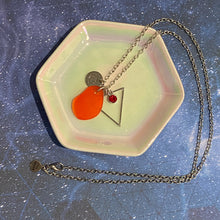 Load image into Gallery viewer, Cancer Constellation Necklace with Orange Sea Glass, Custom Birthstone, and Water Element