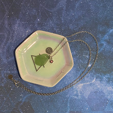 Load image into Gallery viewer, Gemini Constellation Necklace with Green Sea Glass, Custom Birthstone, and Air Element