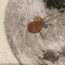 Load image into Gallery viewer, Pisces Constellation Necklace with Purple Sea Glass, Custom Birthstone, and Water Element