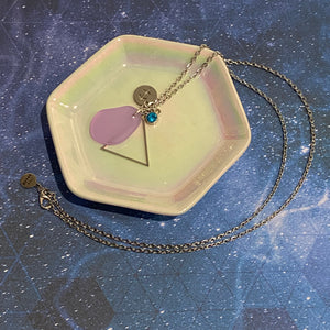 Sagittarius Constellation Necklace with Red Sea Glass, Custom Birthstone, and Fire Element