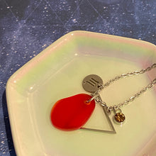 Load image into Gallery viewer, Scorpio Constellation Necklace with Red Sea Glass, Custom Birthstone, and Water Element