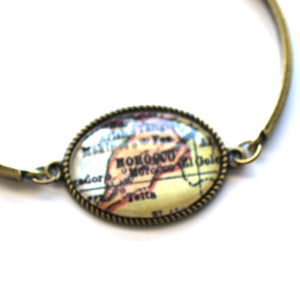 Bookmark - Morocco Vintage Map Bracelet