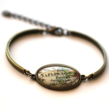 Load image into Gallery viewer, Bookmark - Naples Italy Vintage Map Bracelet