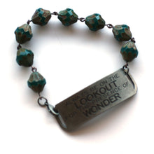 Load image into Gallery viewer, Always be on the lookout for presence of wonder quote bracelet // Perfect Motivational Gift for Her