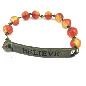 Believe Quote Bracelet // Motivational Bracelet // Perfect Religious Jewelry Gift