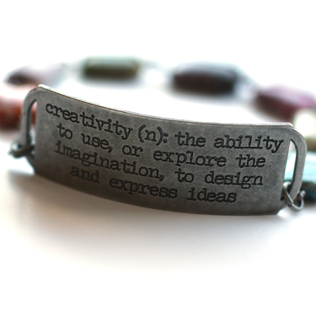 Creativity Definition Bracelet // Perfect Gift for Artist //  Gift under $25