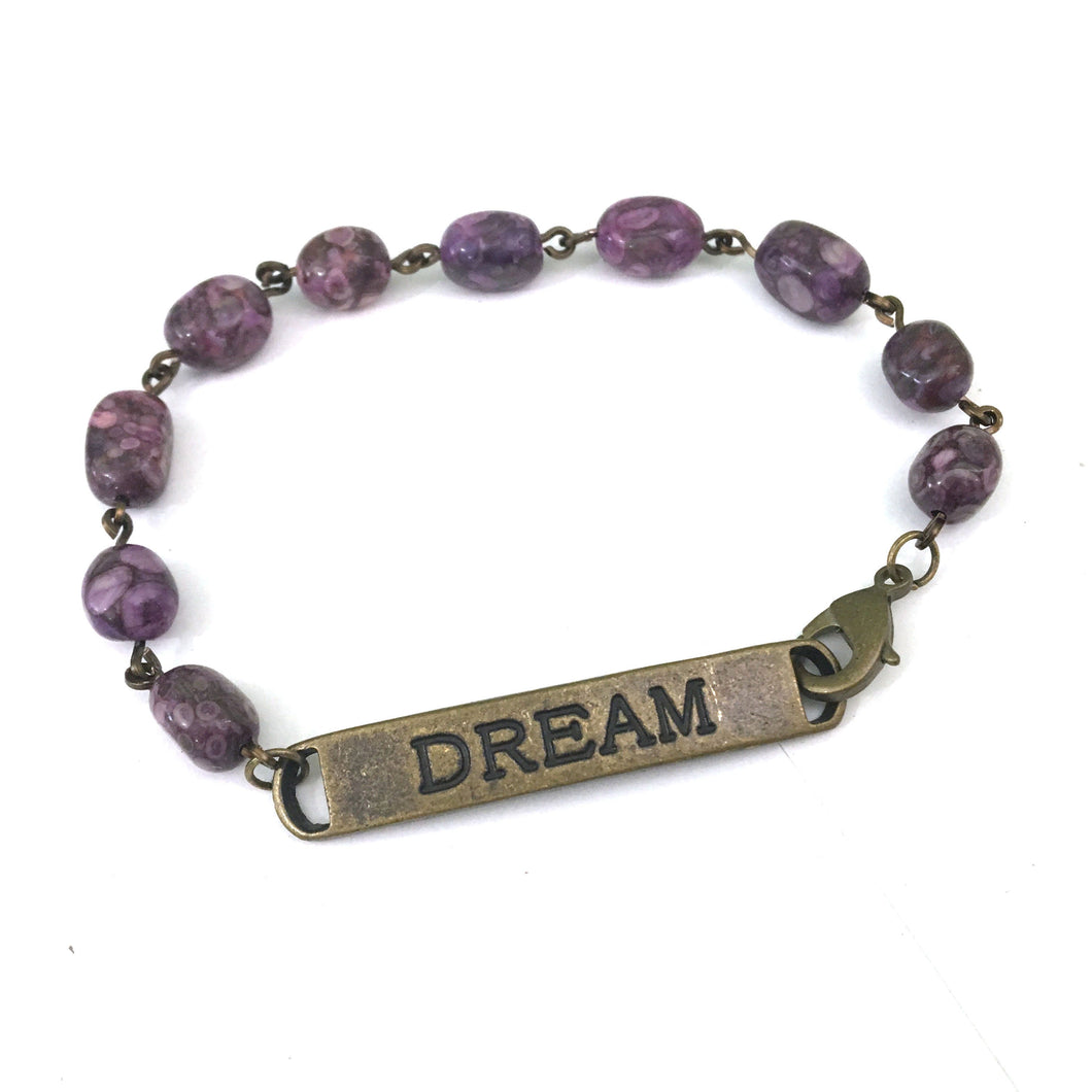 Dream Quote Bracelet // Motivational Bracelet // Perfect Creative Jewelry Gift