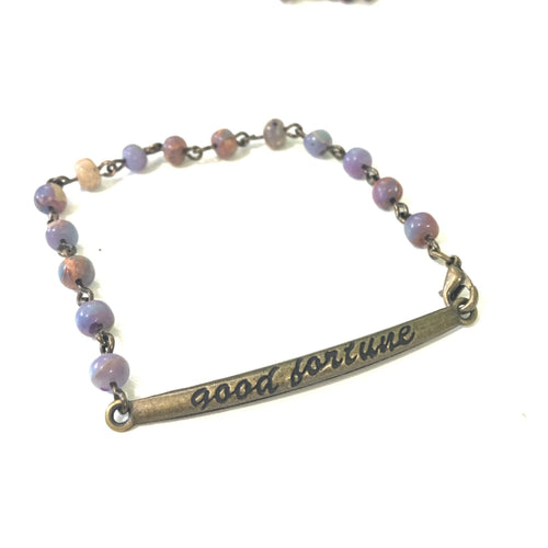 Good Fortune Quote Bracelet // Motivational Bracelet // Gift for Her