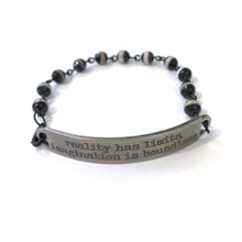 Load image into Gallery viewer, Imagination is boundless quote bracelet // Motivational Gift