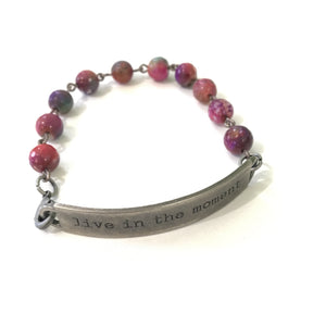 Live in the Moment Quote Bracelet // Meditative Gift // Perfect Gift for Meditator