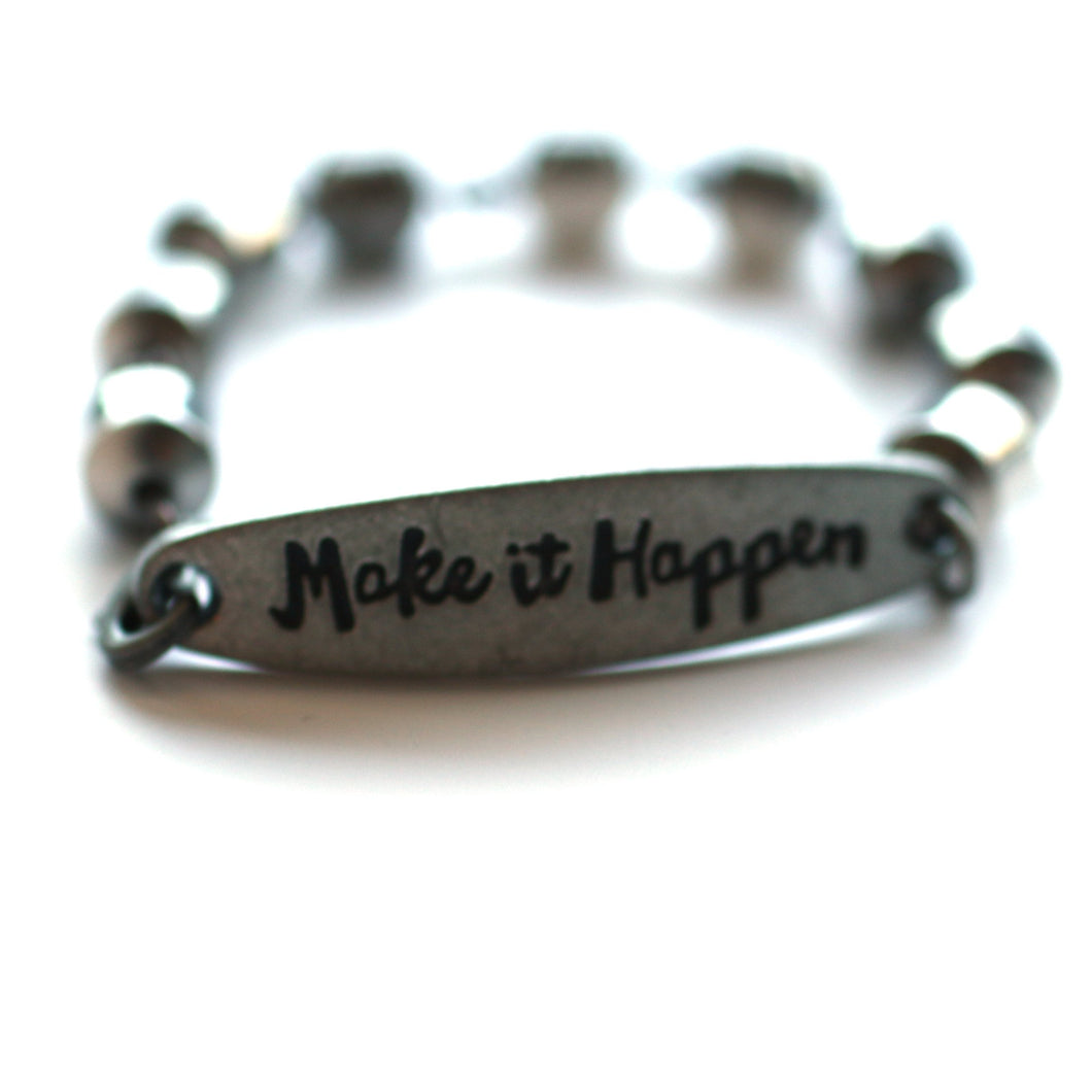 Make it Happen Quote Bracelet // Motivational Bracelet // Perfect Gift for Entrepreneur