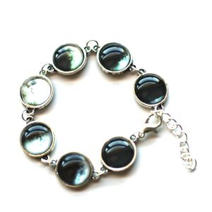 Phases of the Moon 14mm Silver Plated Bracelet