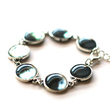 Load image into Gallery viewer, Phases of the Moon 14mm Silver Plated Bracelet