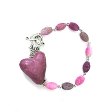 Load image into Gallery viewer, Purple Heart Bracelet // Handmade Love Bracelet // Bracelet for Her