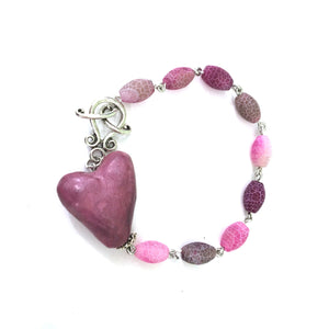 Purple Heart Bracelet // Handmade Love Bracelet // Bracelet for Her