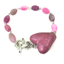 Load image into Gallery viewer, Purple Heart Bracelet // Handmade Love Bracelet // Bracelet for Her