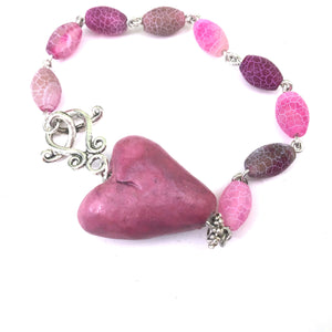 Purple Heart Bracelet // Handmade Love Bracelet // Bracelet for Her