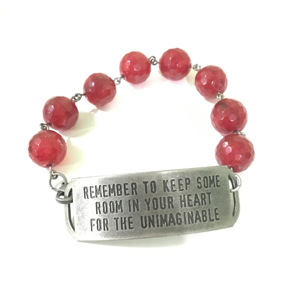 Remember to Keep Some Room in Your Heart for the Unimaginable Quote Bracelet // Motivational Bracelet