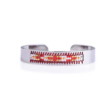 Load image into Gallery viewer, Shaman&#39;s Eye Diamond Red and Gold Seed Tribal Bead Bangle