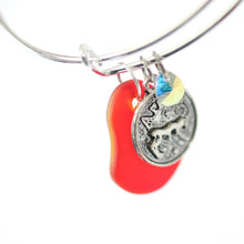 Load image into Gallery viewer, Silver Aries Bracelet - Red Sea Glass, Swarovski Teardrop and Antique Silver - Simple Zodiac Accessory - One Size Fits All - Zodiacharm - Clay Space