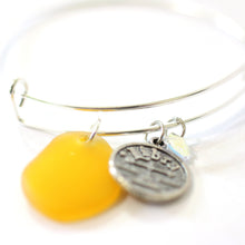 Load image into Gallery viewer, Silver Libra Bracelet - Yellow Sea Glass, Swarovski Teardrop and Antique Silver - Simple Zodiac Accessory - One Size Fits All - Zodiacharm - Clay Space