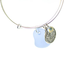 Load image into Gallery viewer, Silver Pisces Bracelet - Blue Sea Glass, Swarovski Teardrop and Antique Silver - Simple Zodiac Accessory - One Size Fits All - Zodiacharm - Clay Space