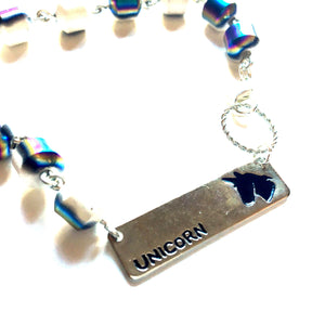 Unicorn Quote Bracelet // Inspirational Bracelet // Perfect Gift for Girl