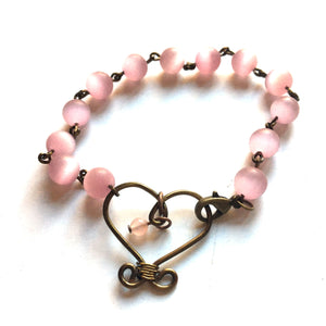 Wire Heart Bracelet // Handmade Love Bracelet // Bracelet for Her