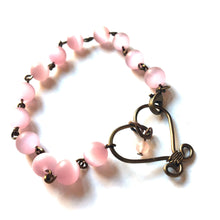 Load image into Gallery viewer, Wire Heart Bracelet // Handmade Love Bracelet // Bracelet for Her