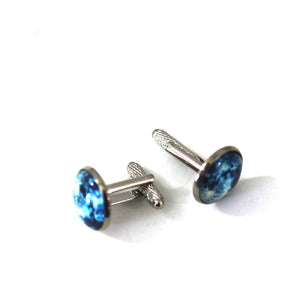 Blue Moon 16mm Glass Dome Cufflinks // Perfect Wedding Gift for Groom
