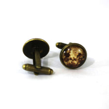 Load image into Gallery viewer, Brown Moon 16mm Antique Bronze Cuff Links
