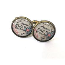 Load image into Gallery viewer, Fiji Vintage Map Cufflinks