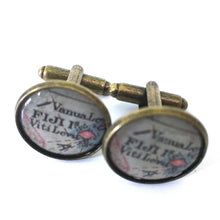Load image into Gallery viewer, Fiji Vintage Map Cufflinks