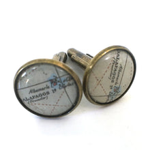 Load image into Gallery viewer, Galapagos Vintage Map Cufflinks