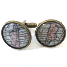 Load image into Gallery viewer, Madagascar Vintage Map Cufflinks