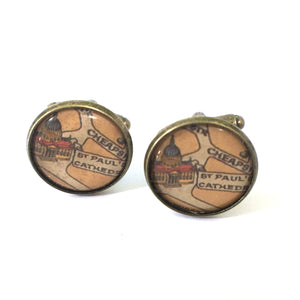 Saint Paul's Cathedral Vintage Map Cufflinks