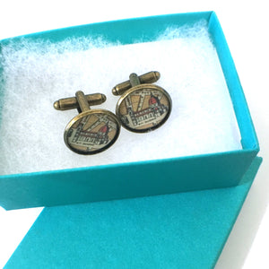 Santa Maria Cathedral Florence Italy Vintage Map Cufflinks