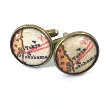 Load image into Gallery viewer, Tokyo Vintage Map Cufflinks