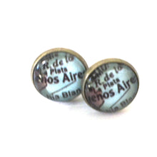 Load image into Gallery viewer, Buenos Aires Vintage Map Post Earrings
