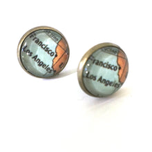 Load image into Gallery viewer, California Vintage Map Post Earrings