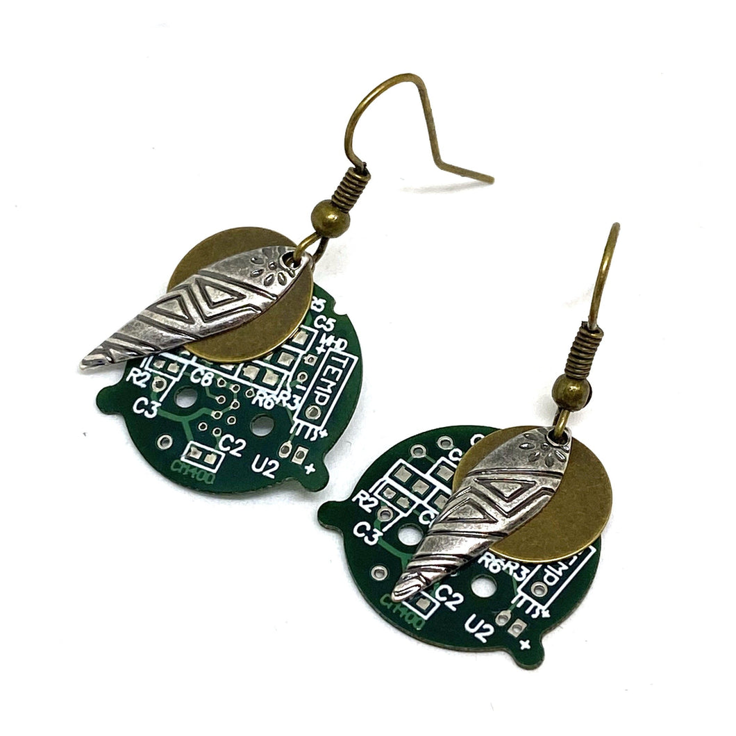 Circuit Board Tribal Earrings