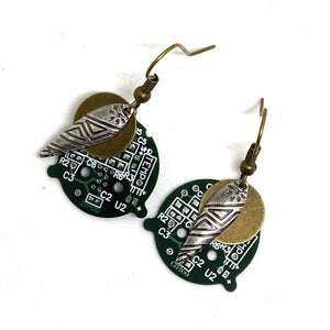Circuit Board Tribal Earrings