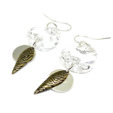 Load image into Gallery viewer, Clear Crystal Tribal Dangle Earrings