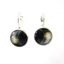 Load image into Gallery viewer, Earth from Space 14mm Glass Dome Cabochon Dangle Earrings